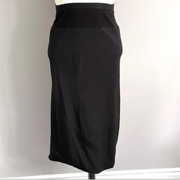 Rick Owens Dresses & Skirts - Rick Owens Glitter ‘17 Black Wool Silk Pull-on Midi Pencil Pillar Skirt - 40/S
